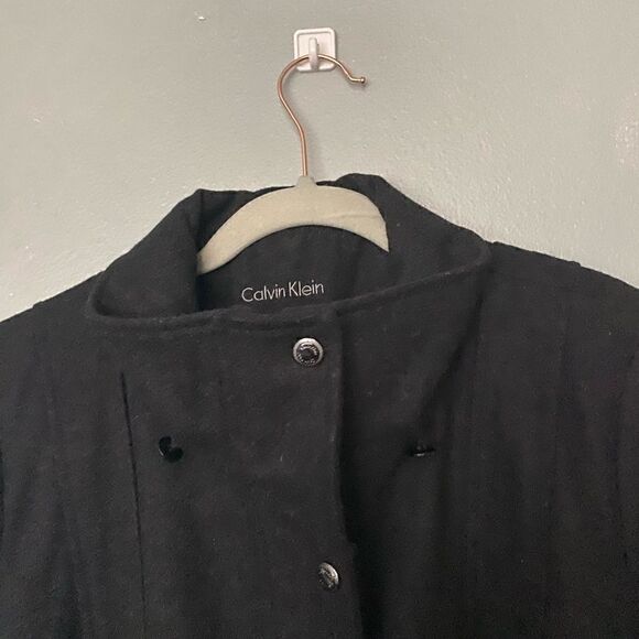 Calvin Klein Dark Grey wool Peacoat Size 10 - Picture 2 of 10